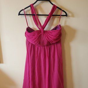 The Limited Redish pink halter zipper mini dress